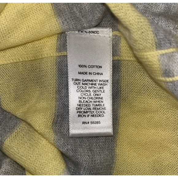 NWT Express Women's Yellow and Gray Striped V Neck Cardigan M Y2K Indie Urban - Picture 9 of 10